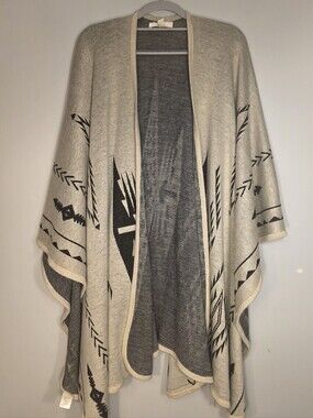 Aztec Pattern Poncho Sweater